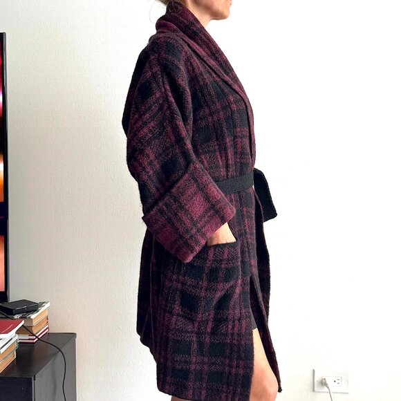 Diesel Red & Black Wool Coat Authentic Women - Picture 4 of 9